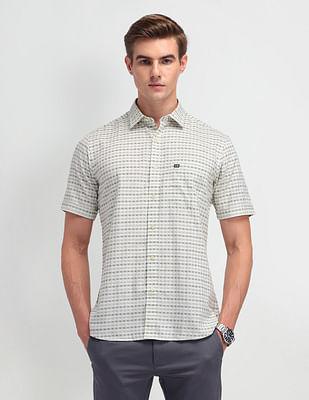 micro checked cotton shirt