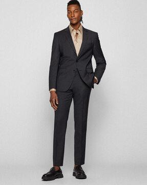 micro patterned slim fit 2-piece suit set