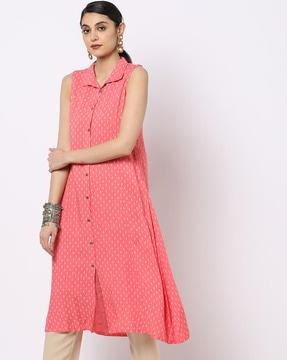 micro print a-line kurta