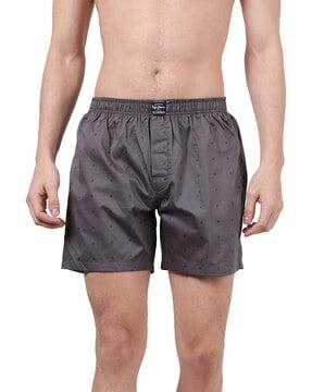 micro print boxers with insert pockets