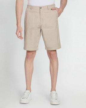 micro print city shorts with insert pockets