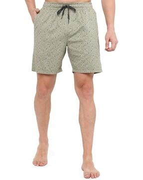 micro print city shorts