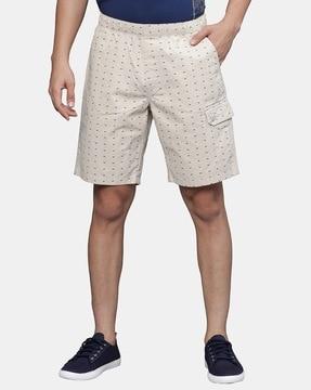 micro print city shorts