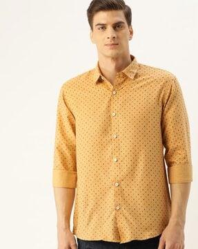 micro print classic shirt