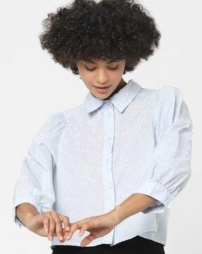 micro print classic shirt