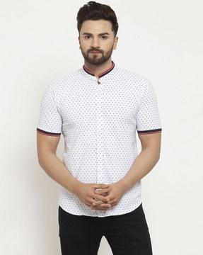 micro print classic shirt