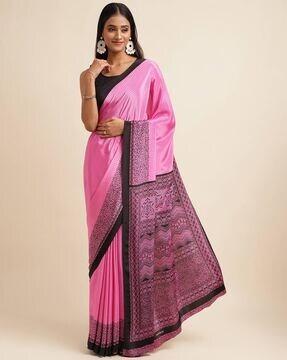 micro print crepe saree