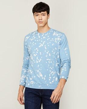 micro-print crew-neck sweatshirt