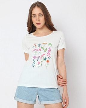 micro-print crew-neck t-shirt