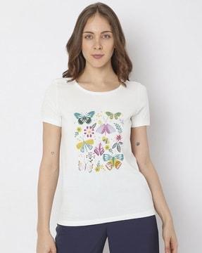 micro print crew-neck t-shirt