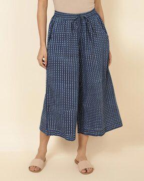 micro print culottes with insert pockets