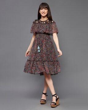 micro print dress