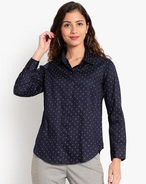 micro print full sleeve shirt