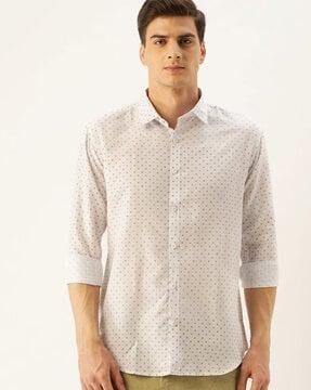 micro-print full sleeves shirt