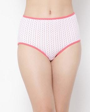 micro print hipster panties with elasticated waist