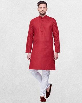 micro print long kurta