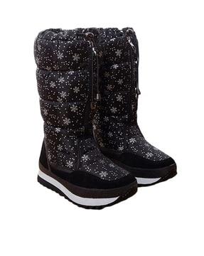 micro print mid-calf boots