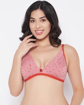 micro print non-padded bra