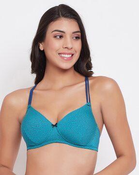 micro print non-wired lightly-padded bra