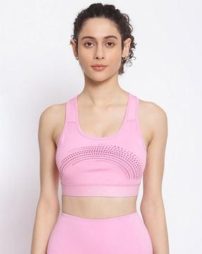 micro print non-wired sports bra