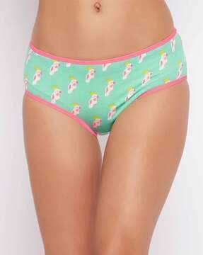 micro print panties with elasticated waist