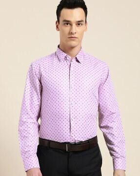 micro print regular fit shirt