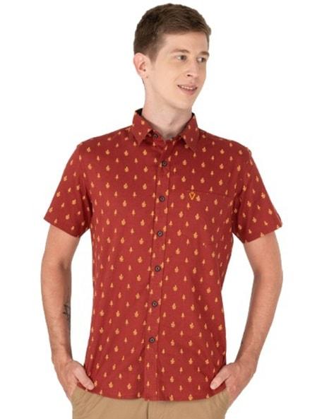 micro print regular fit shirt