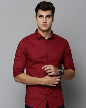 micro print regular fit shirt