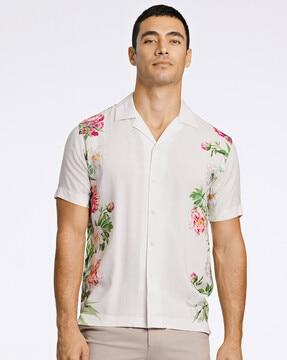 micro print regular fit shirt