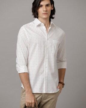 micro print regular fit shirt