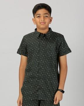 micro print regular fit shirt