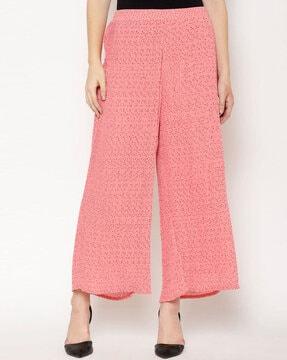 micro print relaxed fit trousers