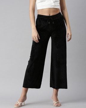 micro print relaxed fit trousers