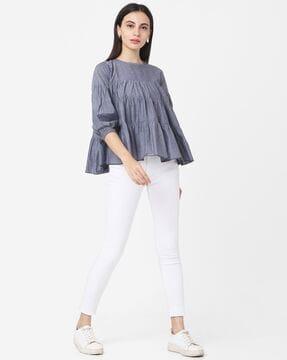micro-print relaxed fit tunic