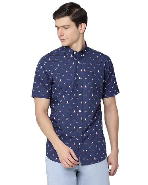 micro print short sleeves shirt