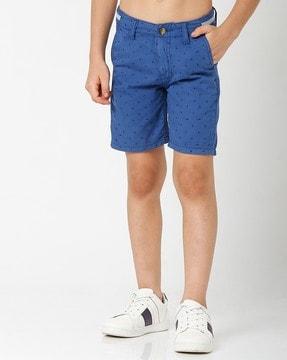 micro print shorts with insert pockets