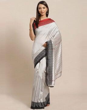 micro print silk saree