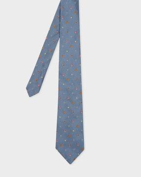 micro print silk tie