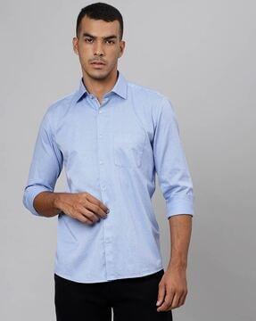 micro print slim fit shirt