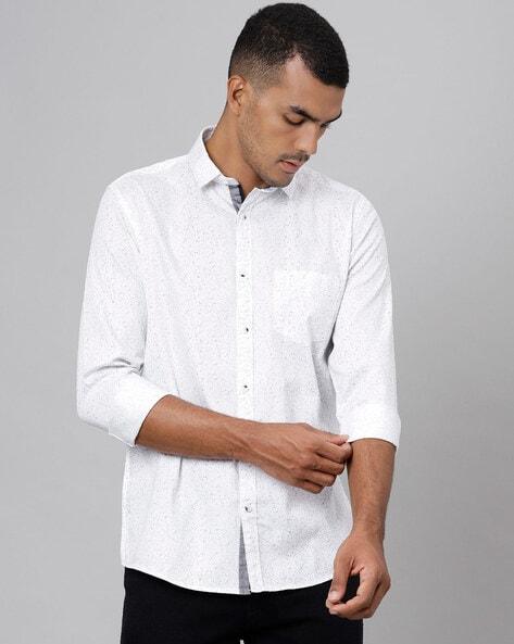 micro print slim fit shirt