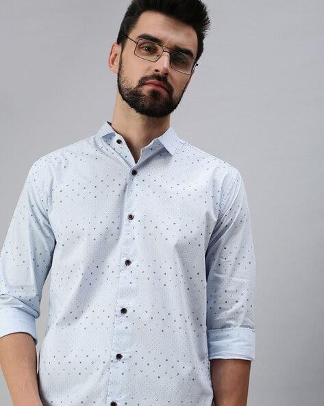 micro print slim fit shirt