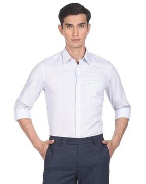 micro print slim fit shirt