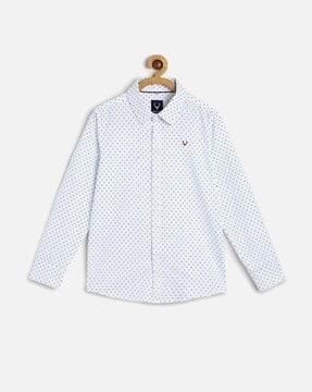 micro print slim fit shirt