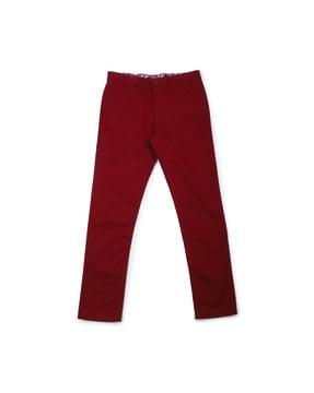 micro print slim fit trousers