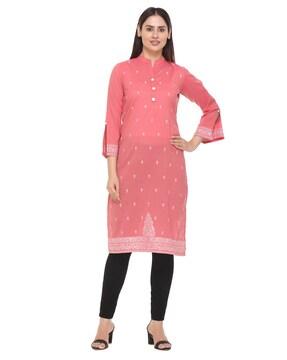 micro print straight kurta