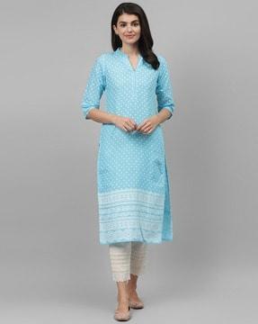 micro print straight kurta