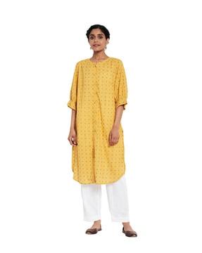 micro print straight kurta