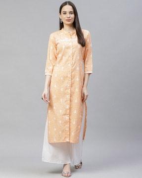 micro print straight kurta