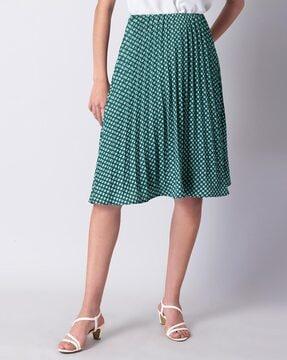 micro print straight skirt