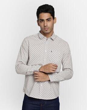 micro printed  regular fit shirt